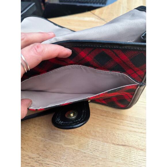 Talbots Red Plaid Tartan Crossbody Bag Coquette Preppy Chic Academia Clueless - Picture 10 of 10